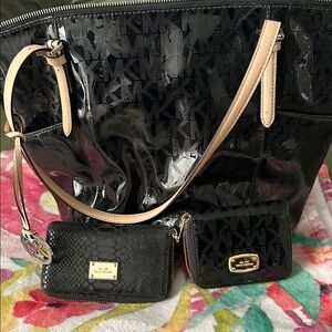 Michael Kors Black Tote and Wallet Set